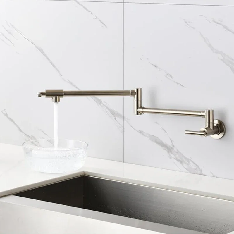 

Folding Faucet Lengthened Kitchen Faucet Table Head Laundry Tub Household Long Rotating Single Cold Universal Wall-Mounted