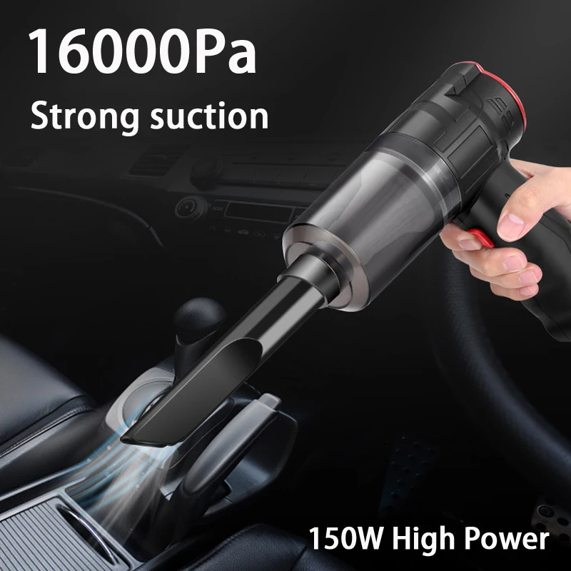 

16000Pa Car Wireless Vacuum Cleaner 150W 2 In 1 Blowable Cordless Handheld Auto Vacuum Home & Car Dual Use Mini Vacuum Cleaner