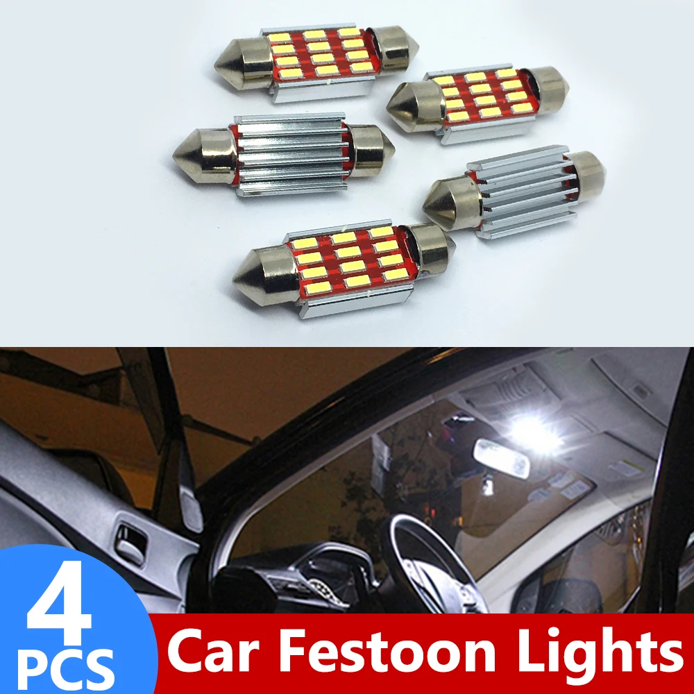 Купи C5W C10W 4014 LED CANBUS Auto Interior Dome Lamp Reading Bulb Car Interior Light White 31mm 36mm 39mm 41mm Car Festoon Lights за 122 рублей в магазине AliExpress