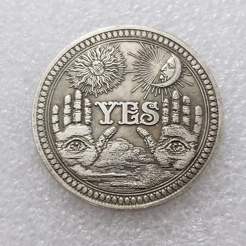 Yes/No Gothic Prediction Decision Coin All Seeing Eye Or Death Angel Nickel USA Morgan | Дом и сад
