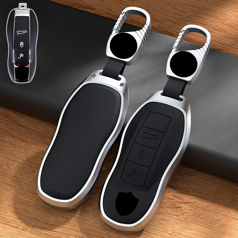 Кожаный Автомобильный Брелок для ключей из алюминиевого сплава брелок Porsche Boxster