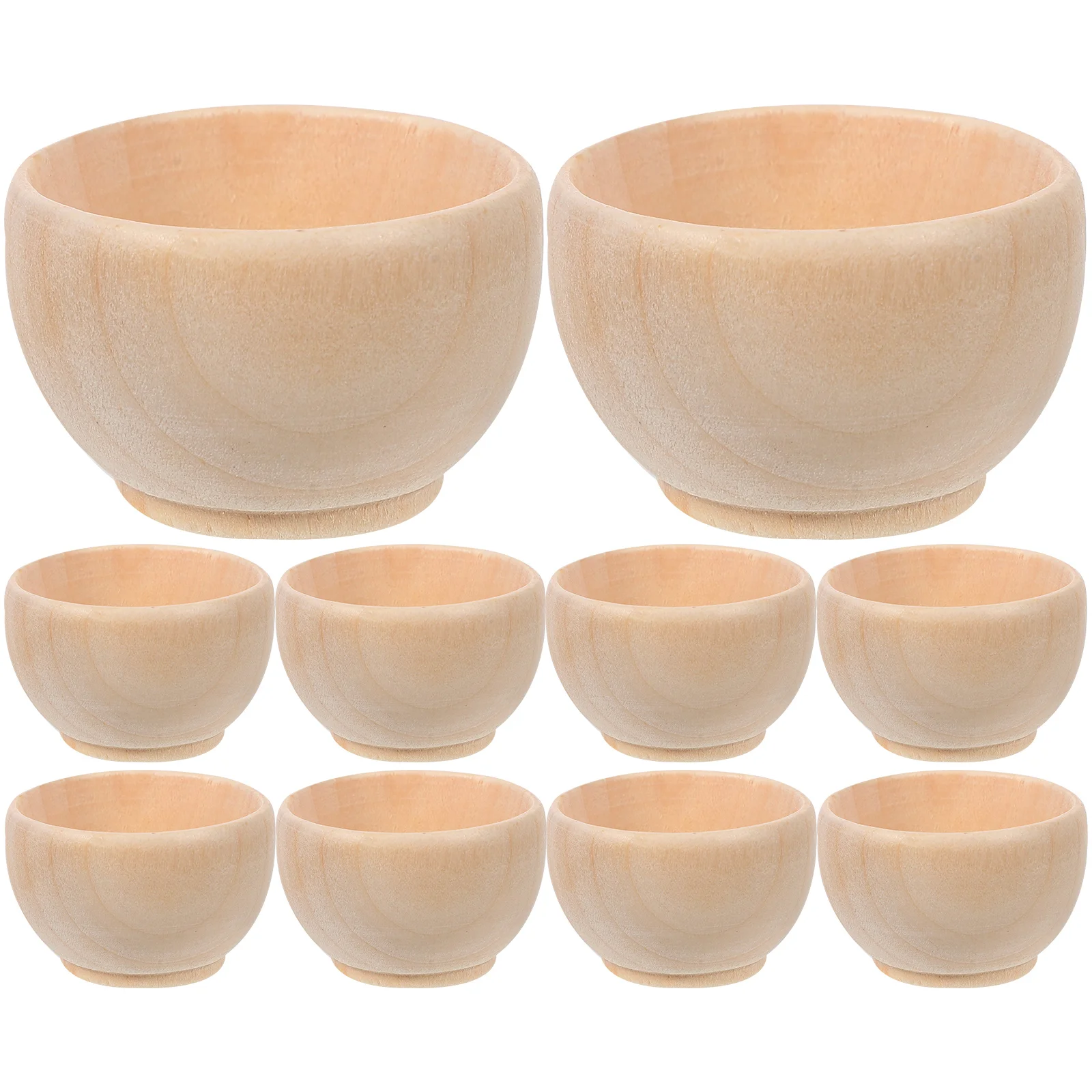 

10 Pcs Mini Cutlery Toys Small Wooden Bowls Children DIY Supplies Material Craft