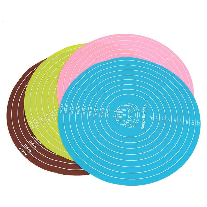

30CM Round Silicone Baking Cake Dough Mat Placemat Cake Dough Pastry Pad Baking Supplies Kitchen Cooking Tools Accessories