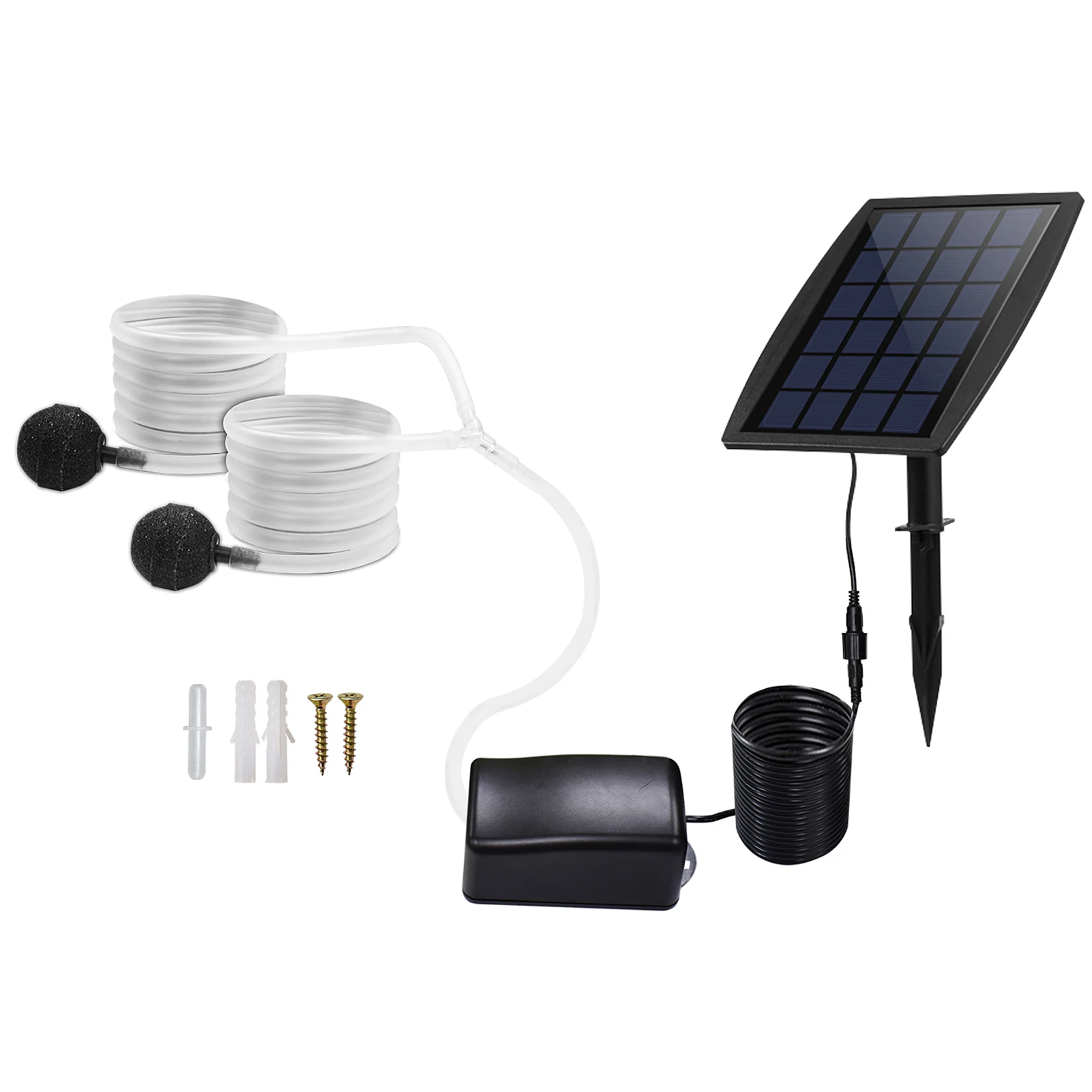 

Pond Aerator 2.5w Solar Oxygen Air Pump Kit 3 Modes Solar Powered Fountain Pump Oxygen Hoses And Air Bubble Stone For Tank