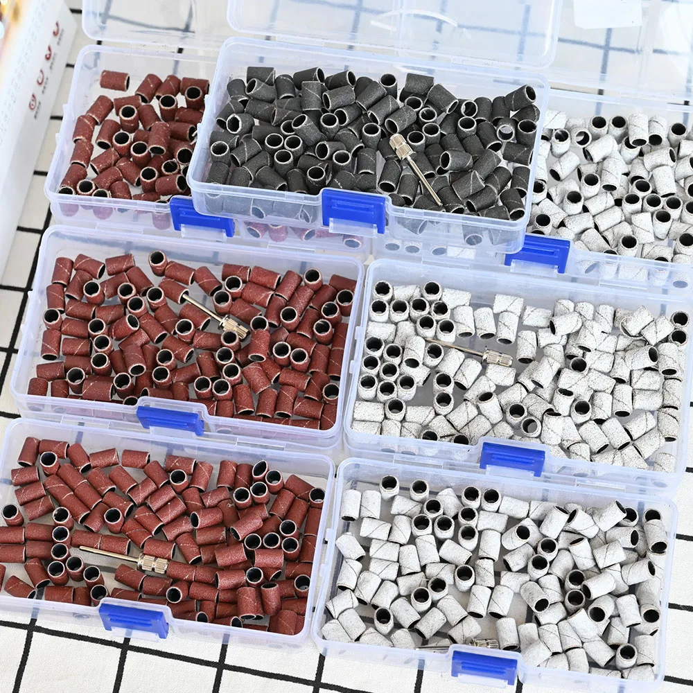 

100Pcs/Box 80#120#180# Nail Art Sanding Bands For Electric Nail Machine Drill Bits UV Gel Acrylic Polish Remover Accessory Tool
