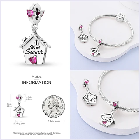 Сердечные бусины Qikaola из серебра 925