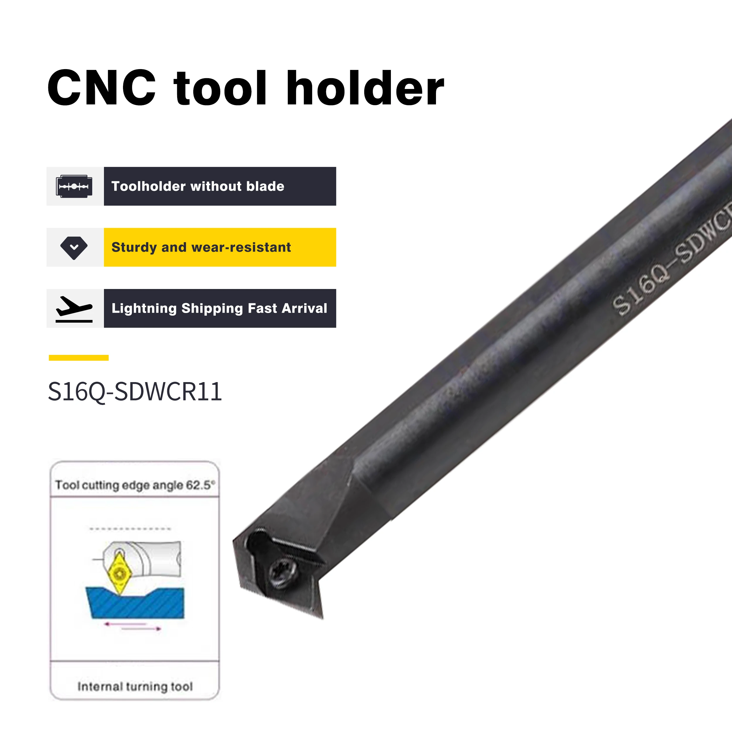 

S10K-SDWCR07 S12M-SDWCL07 S16Q-SDWCR11 S20R-SDWCR11 Internal Turning Tools Holder CNC Lathe Cutting Tools Inner Hole Boring Bar