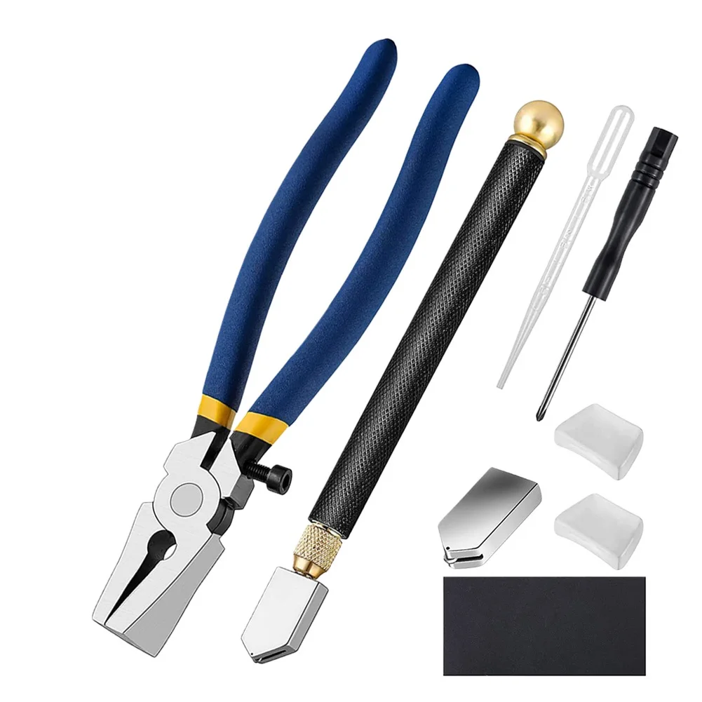 

Glass Tile Cutter Kit Stained Glass Supplies With Heavy Duty Glass Running Pliers Porcelain Manual Tile Cutter Construction Tool