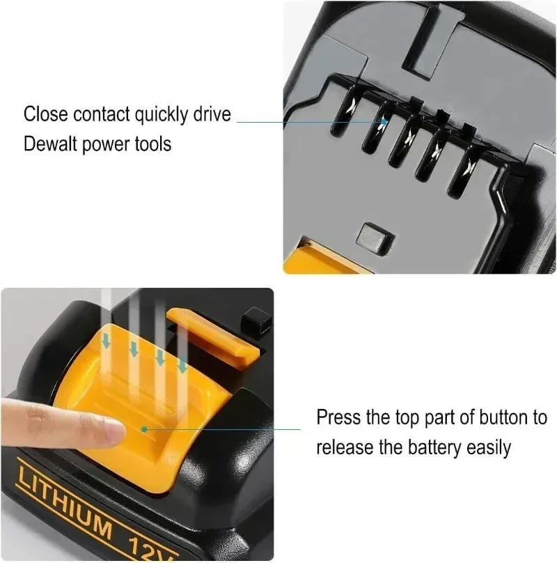 Литиевая батарея 10 8 В/12 В 3 0 Ач 6 макс. 12 для Dewalt DCB127 DCB120 DCB119