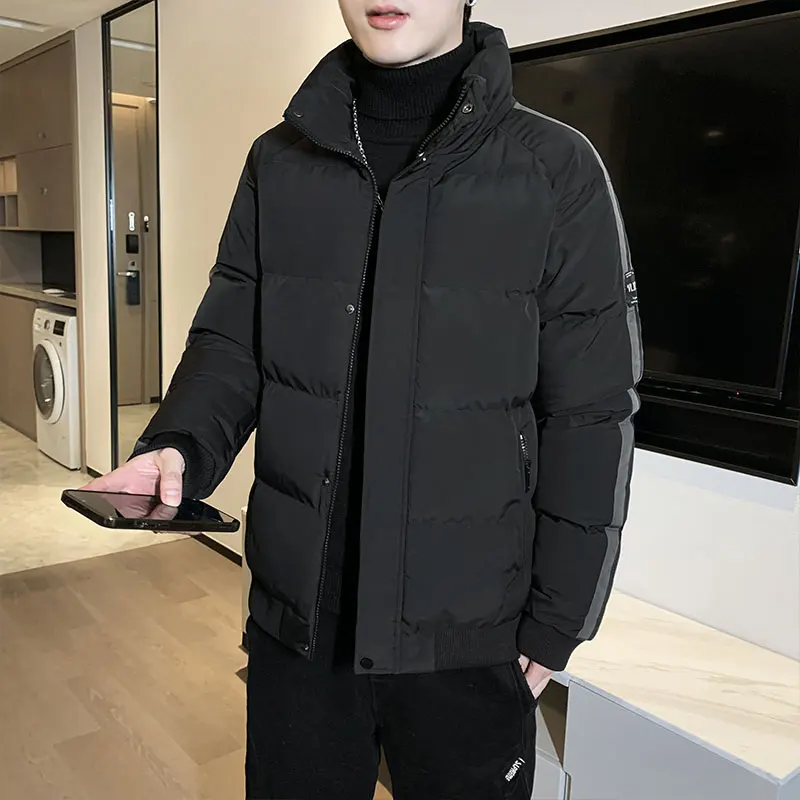 UYUK Men Hip Hop Padded Bomber Jacket Coat Streetwear Graffiti Jacket Parka Cotton Harajuku Winter Down Jacket Coat Outwear