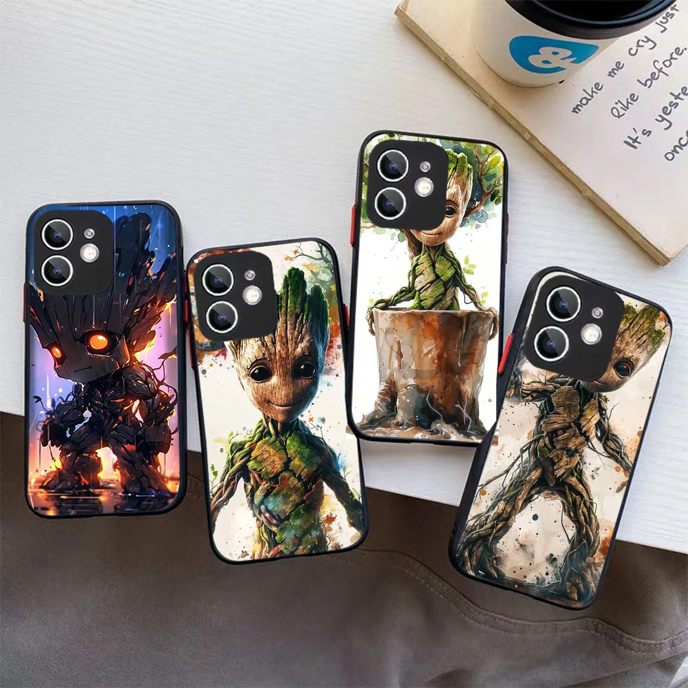 Черный силиконовый чехол WBA-22 Marvel Groot для Xiaomi 11t Mi 10 10t 9t A2 A3 S2 Poco X6 Note Pro Lite