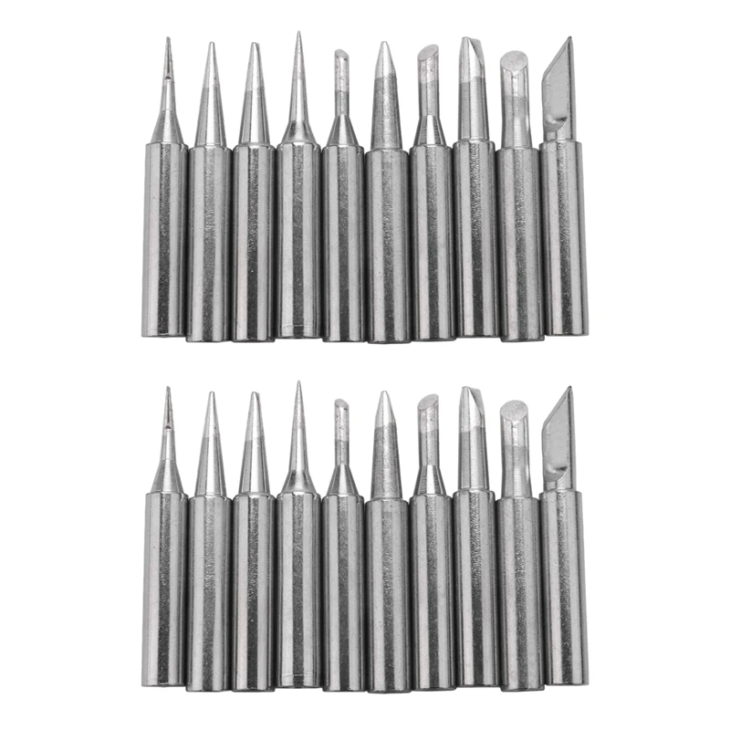 

20 Tip Set Tips Soldering Tip Set For Soldering Iron 900-T-I/ BK/ 1.6D/ 2.4D/ 3.0D/ 2C/ 3C/ 4C New