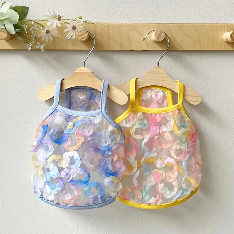 Летняя тонкая одежда для собак плюшевый пуловер домашних питомцев дышащий