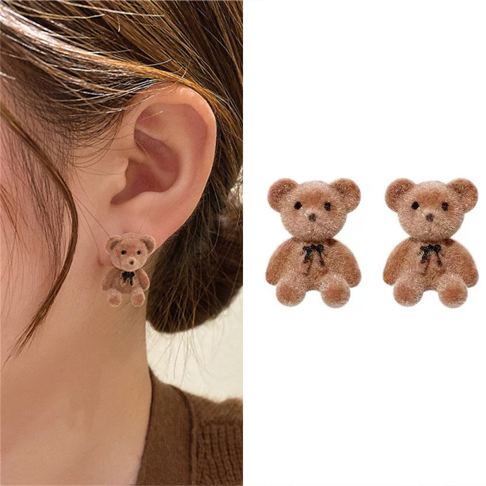 

Lovely Bear Earrings Copper Alloy Stud Earrings Fashion Charm Wedding Party Gift for Women Ladies Jewelry Luxury Accessories