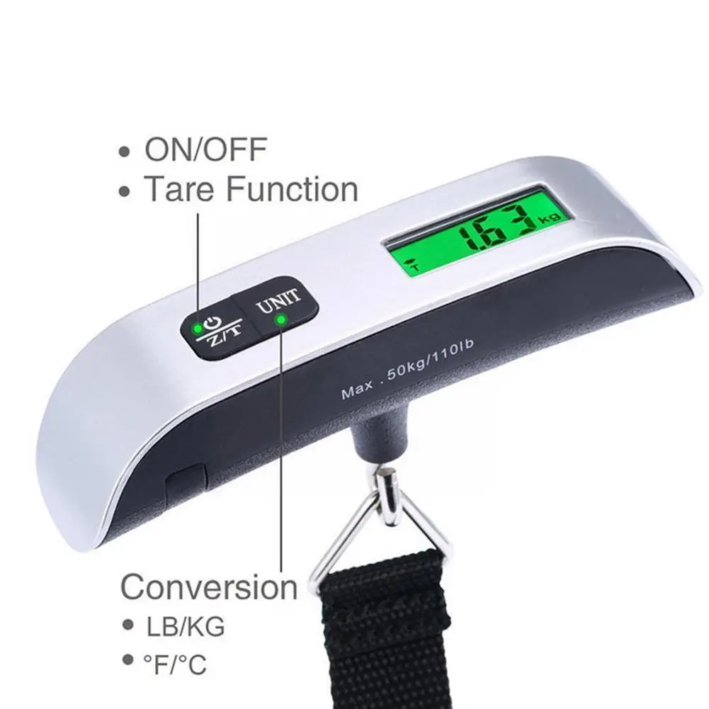 

LCD Digital Hanging Scale Weighing Steelyard With Belt For Fishing Travel Luggage Suitcase Hanging Hook Scale Kitchen Tool U9N1