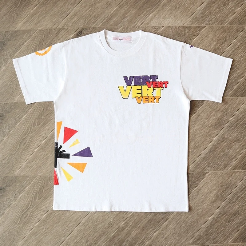 

VVertarace Fun Printed Cotton High Street 1:1 Black and White Couple Casual Top Short Sleeve