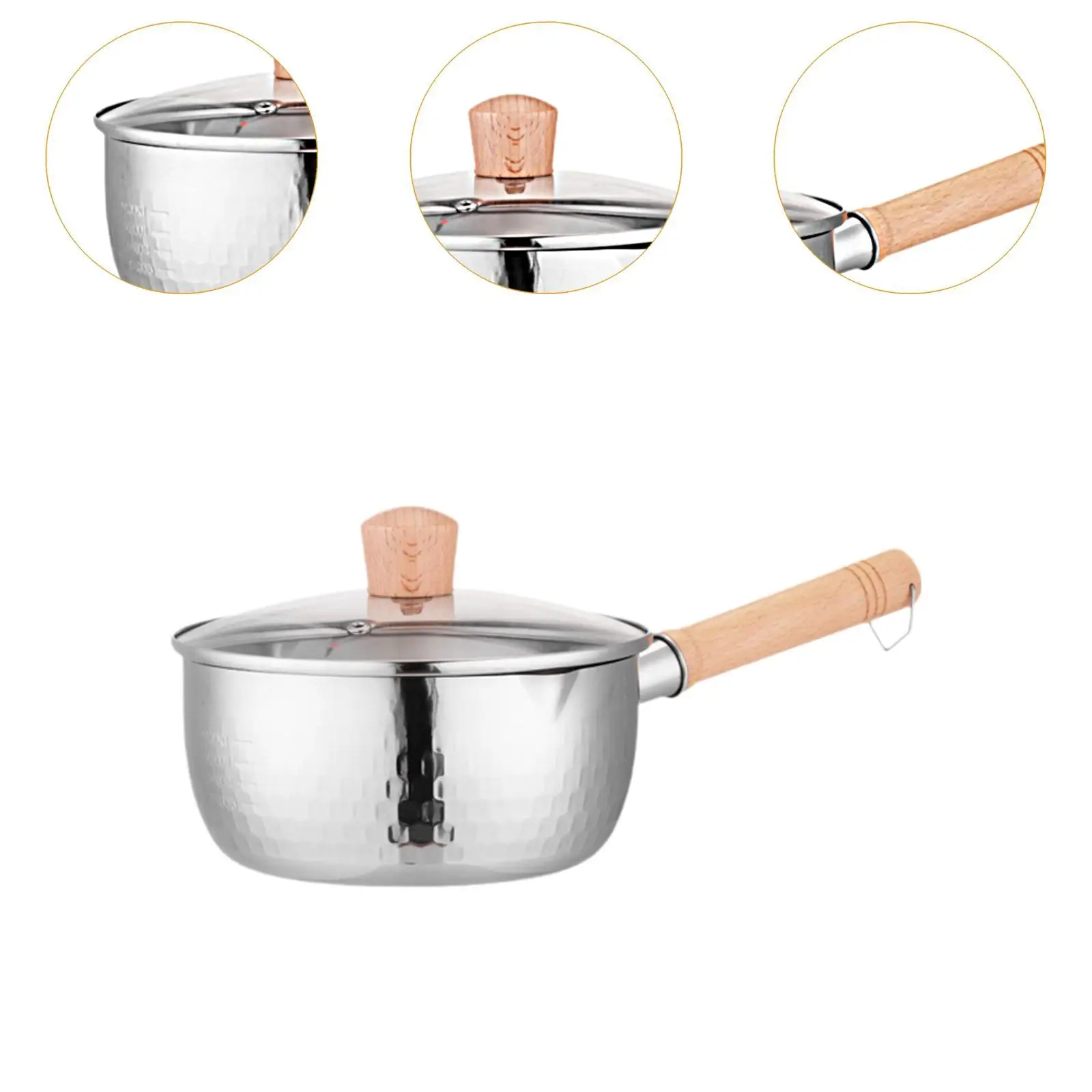 Кастрюля с антипригарным покрытием и стеклянной крышкой горшок для молочной