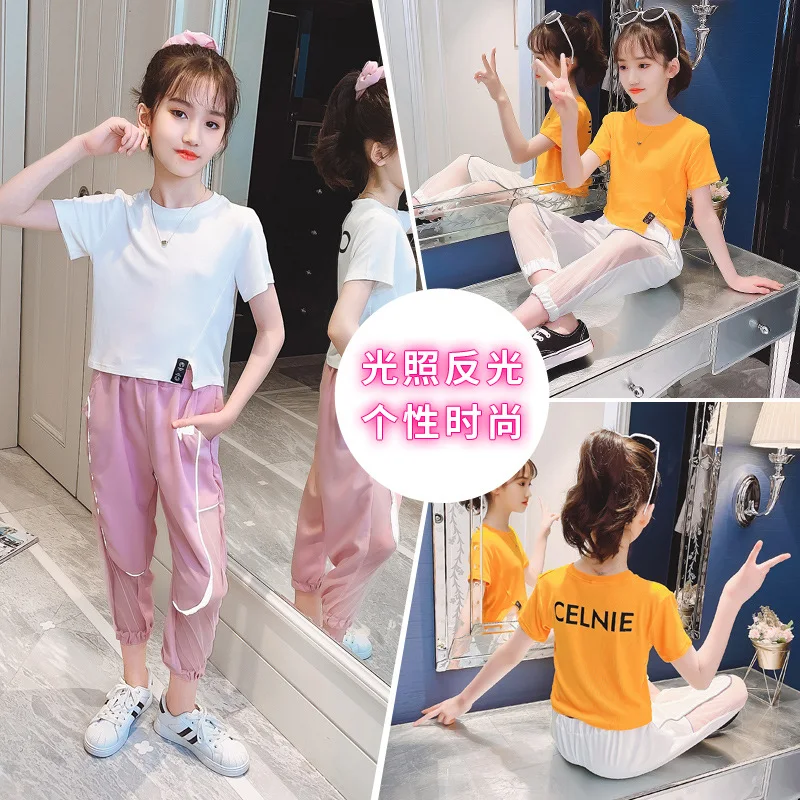 

Teen Girls Clothing T-shirt + Pants Clothes Girls Summer Tracksuit For Girl Casual Style Children's Clothes For Girl 8 10 12 14