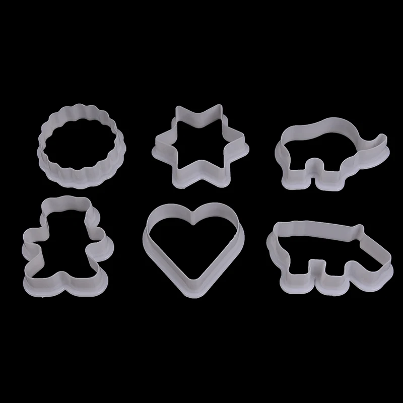 

6Pcs Biscuit Cutters Animal Shaped Plastic Cookie Pastry Fondant Moulds Biscuit Mold For Kids Fondant Cake Decor Kitchen Tool