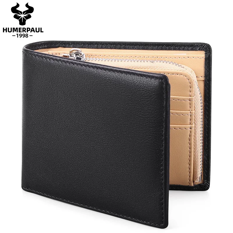 

Повседневные мужские кошельки с карманом для монет на молнии, мягкие кожаные кошельки, легкие тонкие мужские клатчи с держателем для карт, к...