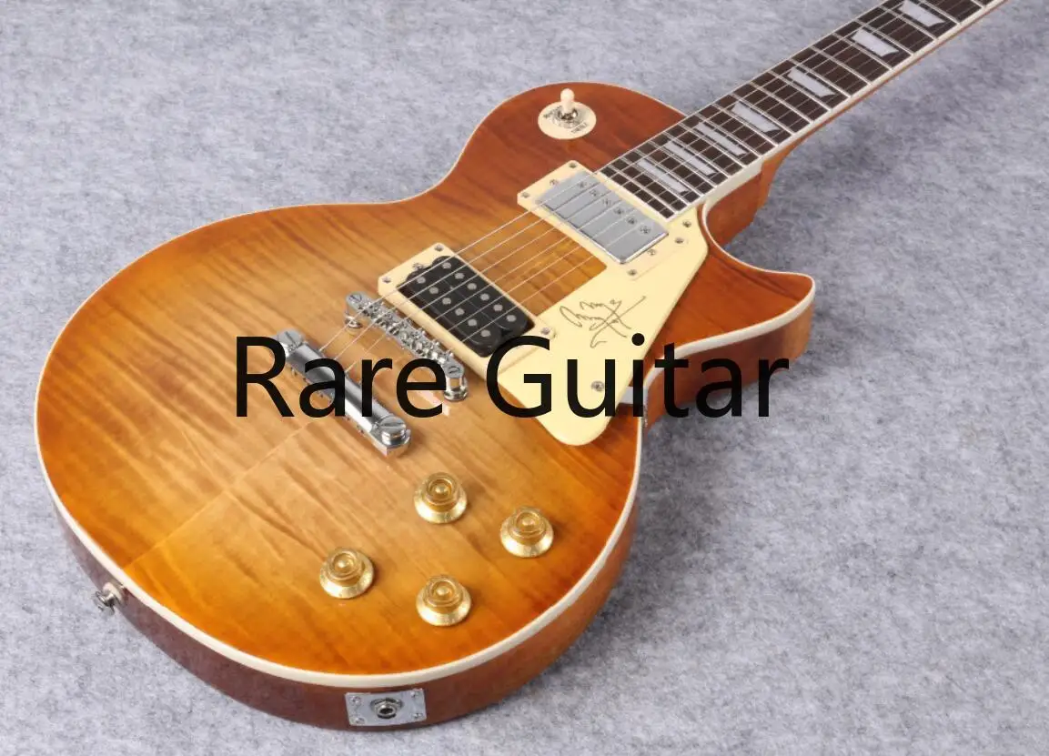 

Custom Shop 1959 R9 VOS Light Brown Cherry Sunburst Jimmy Page No. 1 Electric Guitar Tiger Flame Maple Top, Cream Pickguard,
