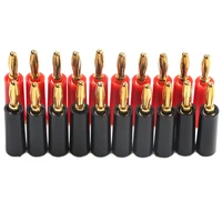 20pcs 4mm adapter wire cable audio speaker banana plugs connector black red new