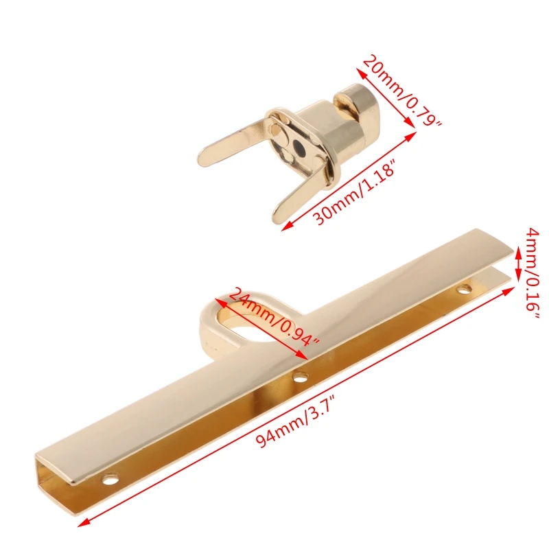 2023 New Turn Lock Clasp Purse, Rectangle Purse Closure Twist Lock, Clutches Locks Clip for Wallet, Briefcase, Handbag Making images - 6