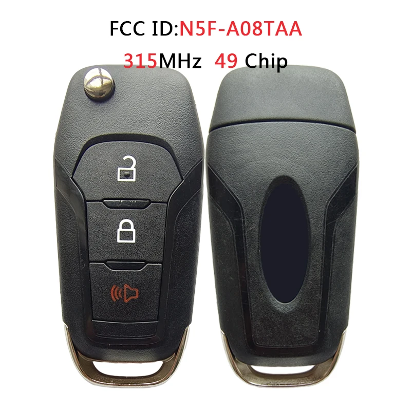 HNKeys 3 кнопки 315 МГц ID49 чип оригинальный для Ford EcoSport флип-пульт дистанционного