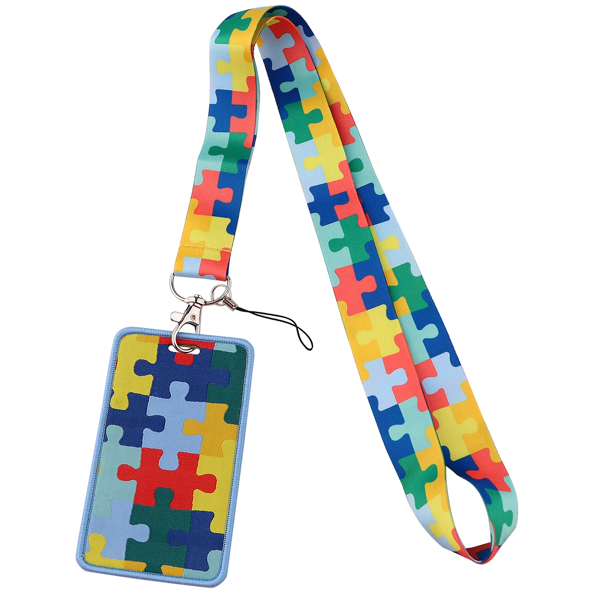 

Autism Card Holder Neck Strap Lanyards Keychain Badge Holder Embroidery ID Bus Card Cover Keyrings Lanyard Phone Accessories