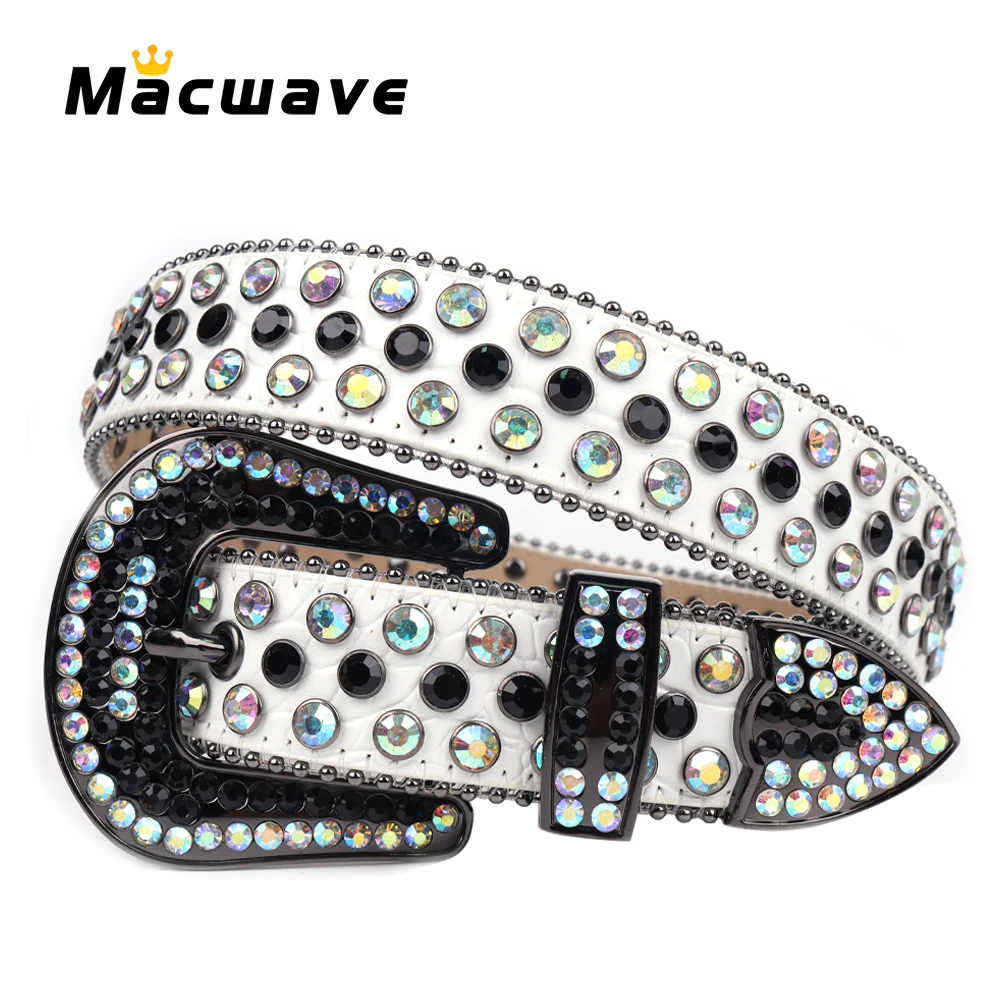 New Western Rhinestones Belt Crystal Studded Belts For Woman Man Luxury Buckle For Jeans Cowboy Cowgirl Cinturones Para Hombre