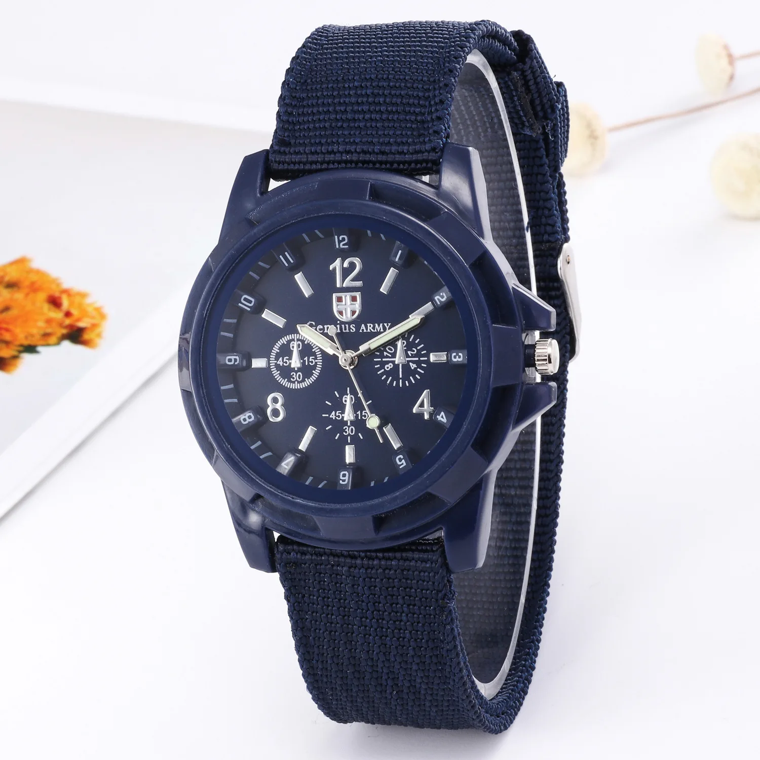 

Hot selling new fashion outdoor functional woven nylon strap men quartz watch