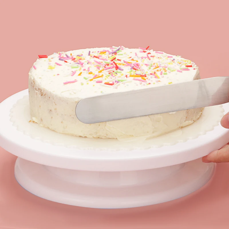 

28cm Pastry Turntable Plastic Cake Rotating Table Anti-skid Round Cake Turntables Stand Cake Decorating Baking Tools