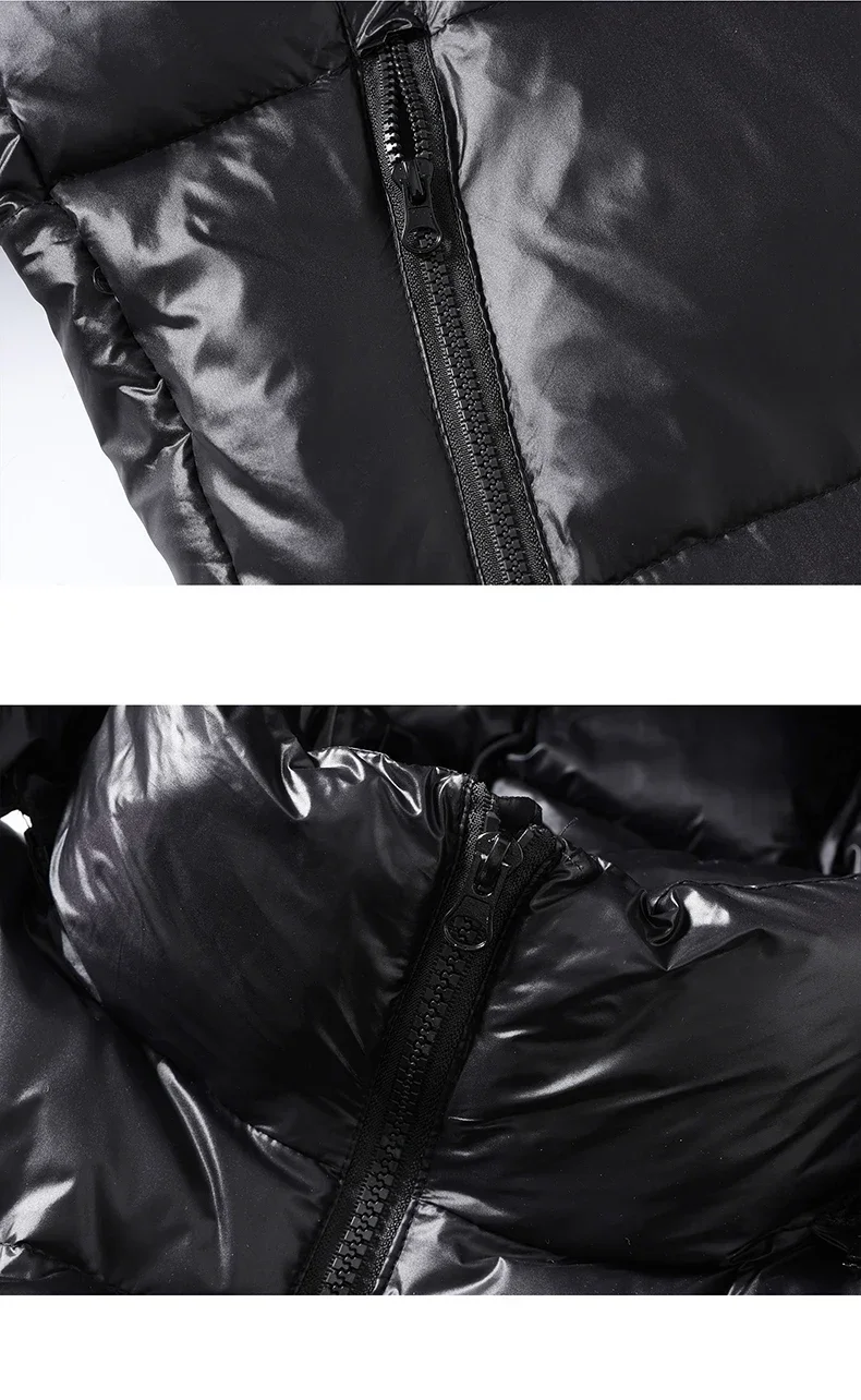 Парная куртка на утином пуху для мужчин и женщин утепленная Модная парка черного