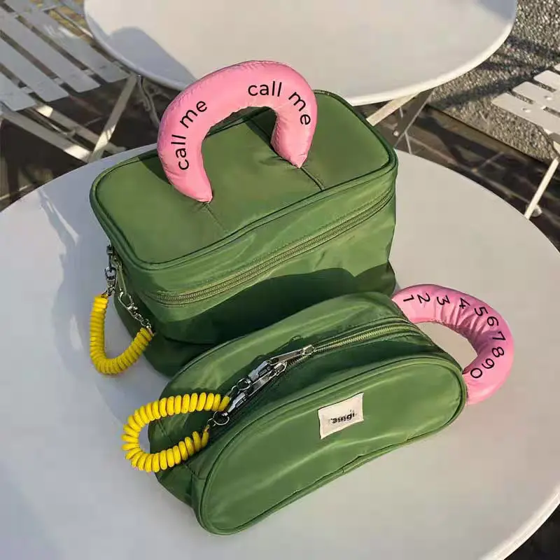 women bag nylon bucket waterproof new fashion solid zipper soft handbag purse phone bag cosmetic bag sweet free global shipping