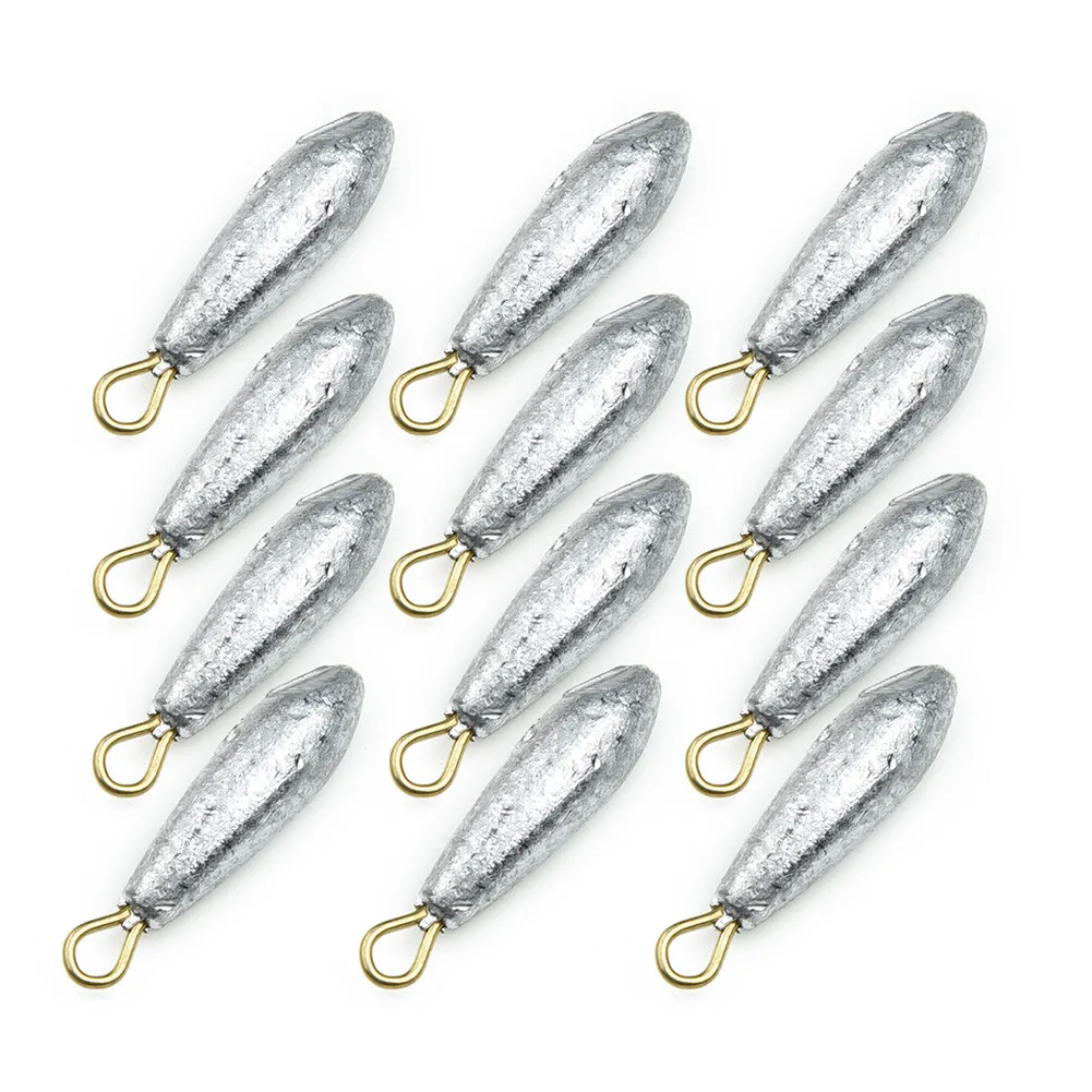 

50pcs Fishing Lead Sinker 10G Jig Bullet Shaped Lead Weight Sinkers Casting Bullet Casting Sinker Fishing Tackle Accessories