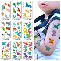 10pcsset cartoon dinosaurs temporary tattoo for kids children party makeup body sticker disposable tatouage temporaire gift