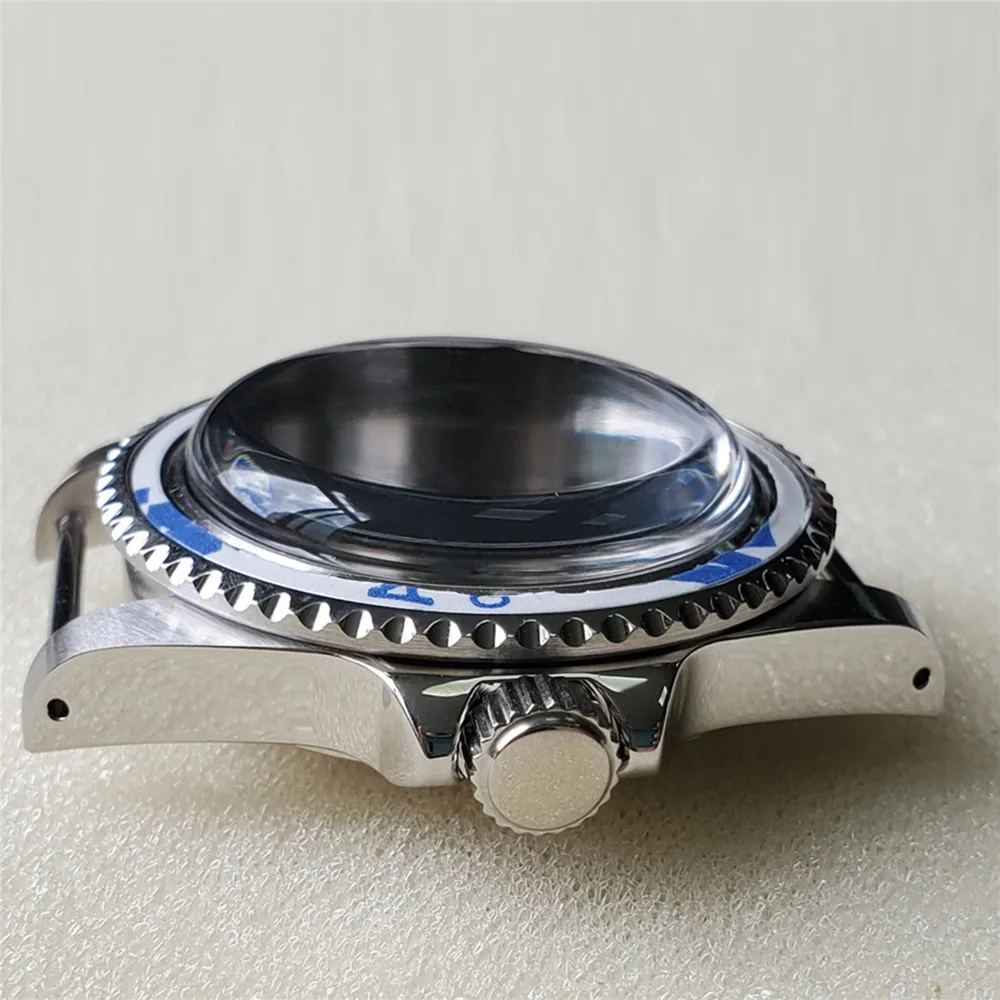 39.5MM Stainless Steel Watch Case for NH35 NH36 Movement Watch Repair Part, 100 Meters Super Waterproof Convex Mirror Watch Case