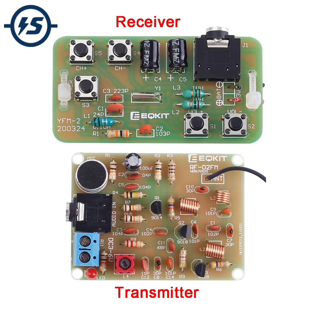 DIY Kit FM Stereo Radio Module 76-108MHz Wireless Transmitter Receiver Circuit PCB Board Solder Practice Project for School Labs