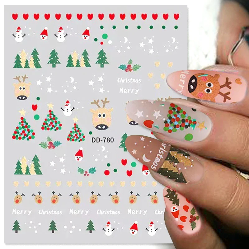 

Christmas Santa Claus Nail Art Decoration Unique Nails Sticker Penguin Snowflake Winter New Year 3D Sliders Manicure Decor