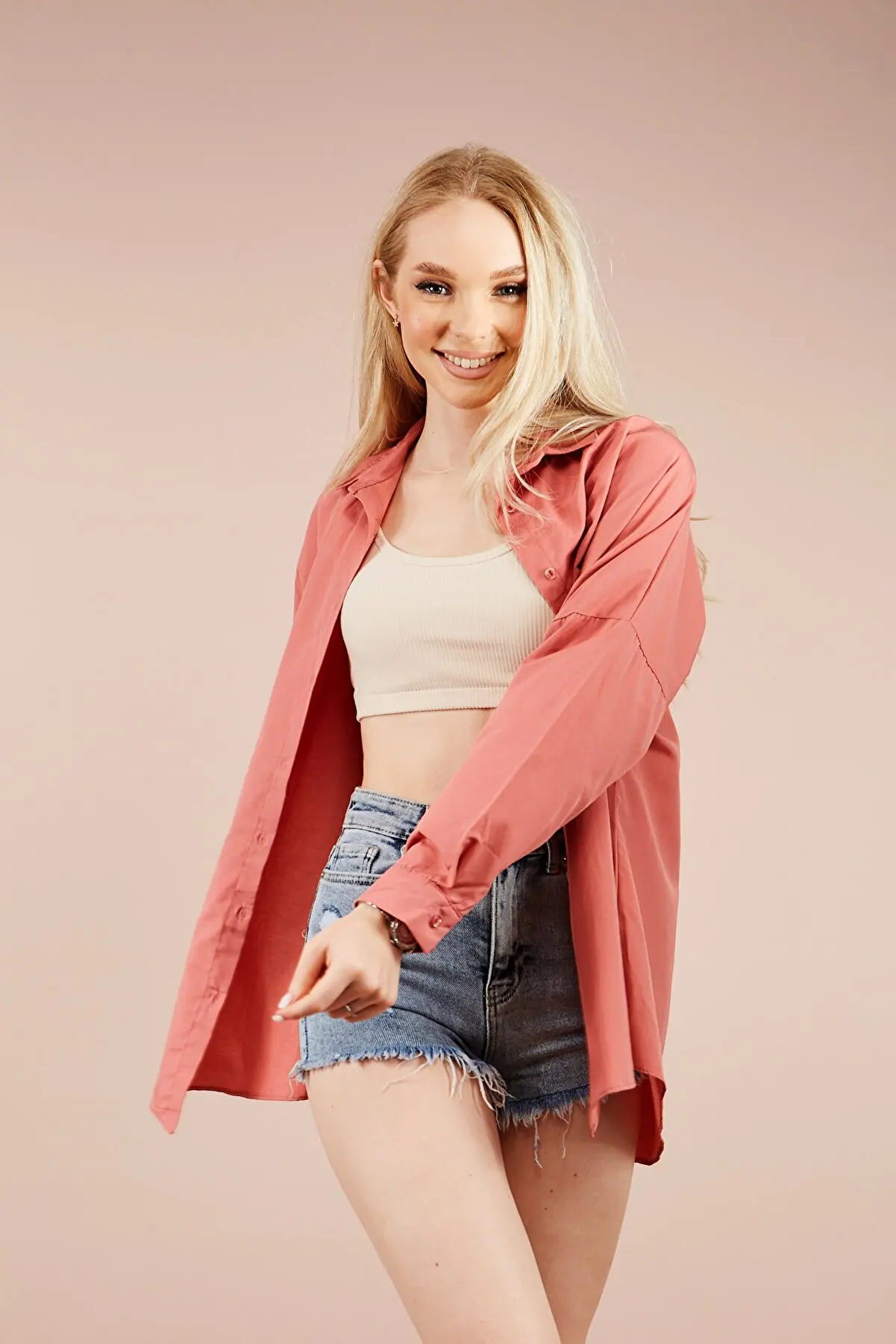 

Woman Rose Kurusu Oversized Long Basic Shirt Summer women women's Shirts Fashion Blouses 123511749