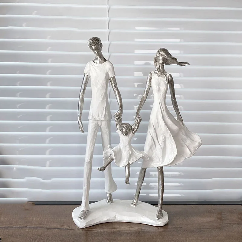 

Семейные статуи из смолы, нордические креативные абстрактные фигурки для интерьера, дома, гостиной, настольные украшения, аксессуары