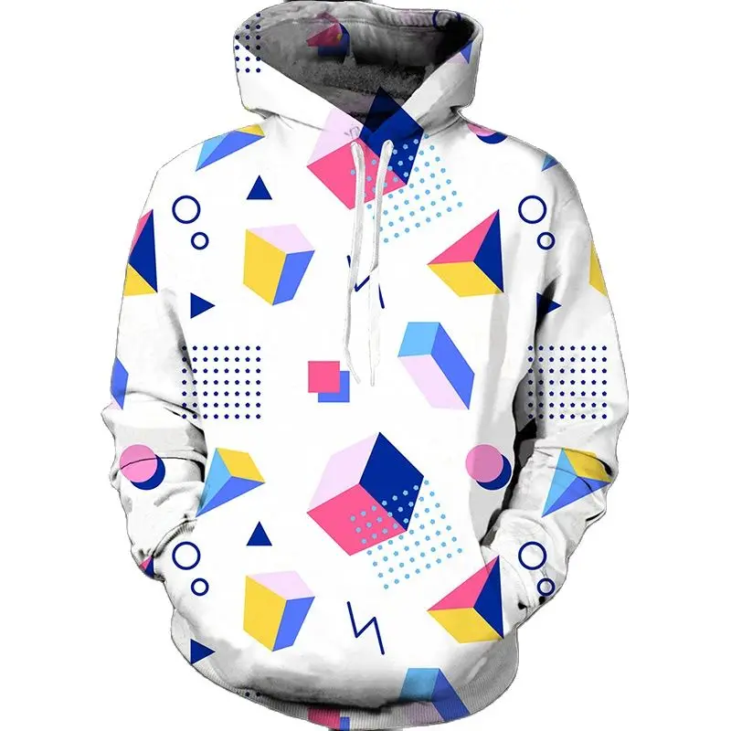

Geometry Printing Men's and Women's Hoodies Autumn Essentials Hoodie Fashion Trend Graffiti Style Jackets Coat Leisure Pullover