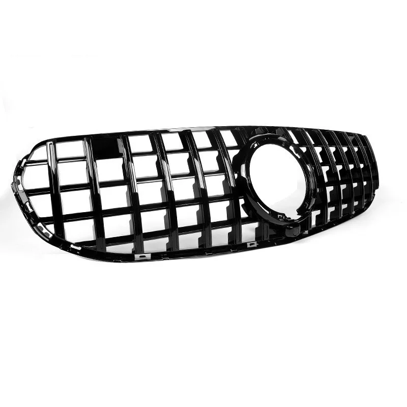 

Modified GTR ABS Bright Black And Silver Racing Grills Front Grille Decoration Fit For Mercedes-Benz GLC-class W253 2019-2021