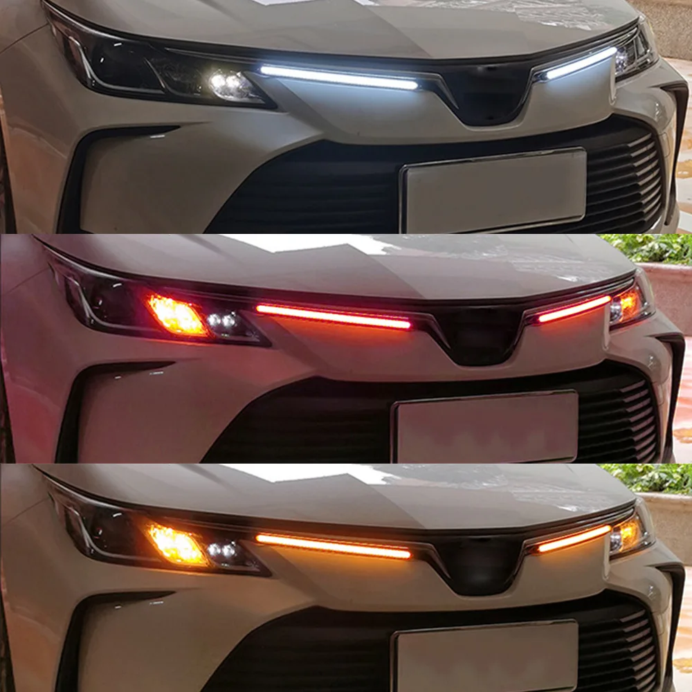 2 шт. Drl светодиодный последовательный указатель поворота светодиодная лента дневные ходовые огни автомобильные фары противотуманные фары дальнего света декоративный свет (art.: 3920ca37debcd) - 3920ca37debcd