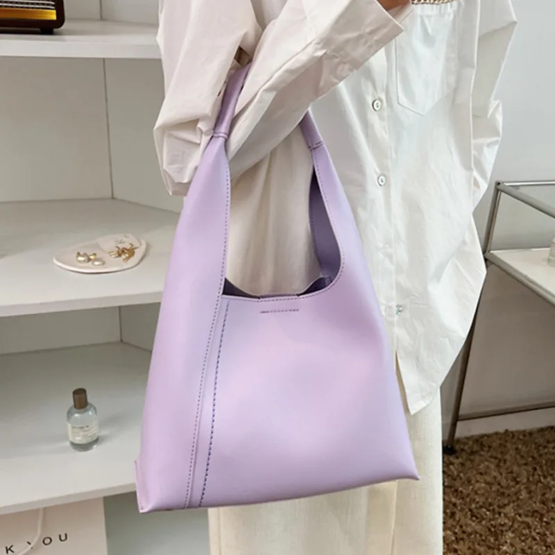 

Female Stylish Shoulder Bag New Soft Leather Shopping Bag Trend Brand Designer Handbag Women Large Capacity Simple Messenger Bag