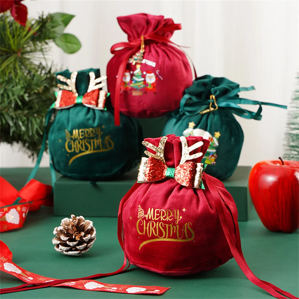 

Портативная тканевая сумка в виде Санта Клауса, Ранняя сумка для яблока, украшения для рождественской елки, домашний декор для стола, Рождественский и новогодний подарок 2023