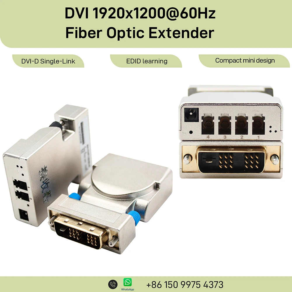 Фото Оптический удлинитель Mini DVI-D 2K@60Hz 1920x1200, видеопередатчик-приемник EDID SM/MM, поддержка передачи данных на расстояние до 1500 м №1