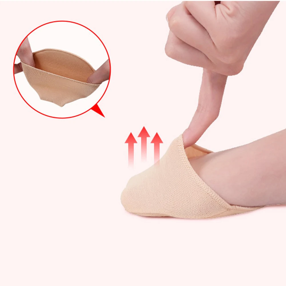 

Женские нескользящие накладки на переднюю часть стопы, снимающие боль носки на половину передней части стопы, невидимые Дышащие носки для о...
