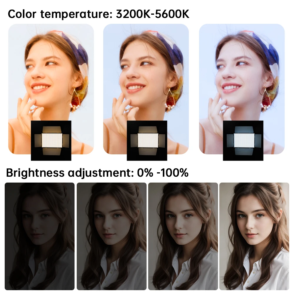 Комплект освещения для фото-видео двухцветные энергосберегающие светодиодные