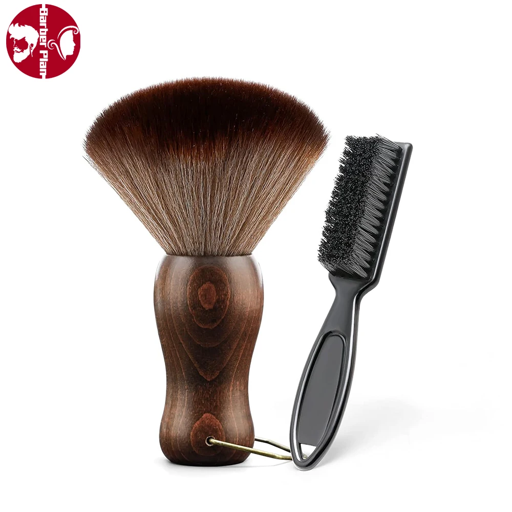 

Salon Hair Comb Set Hangable Design Wood Handle Hair Cleaning Neck Brush Anti Static Ring Beard Brush Stylist Styling Comb